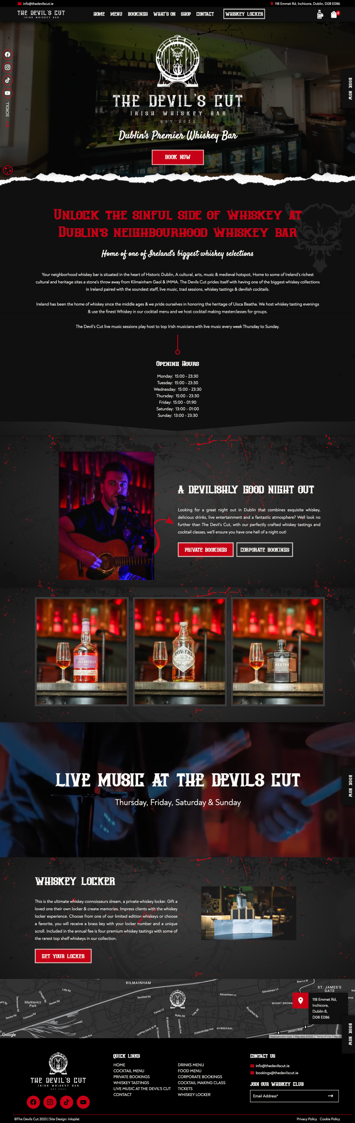 Whiskey Bar Web Design