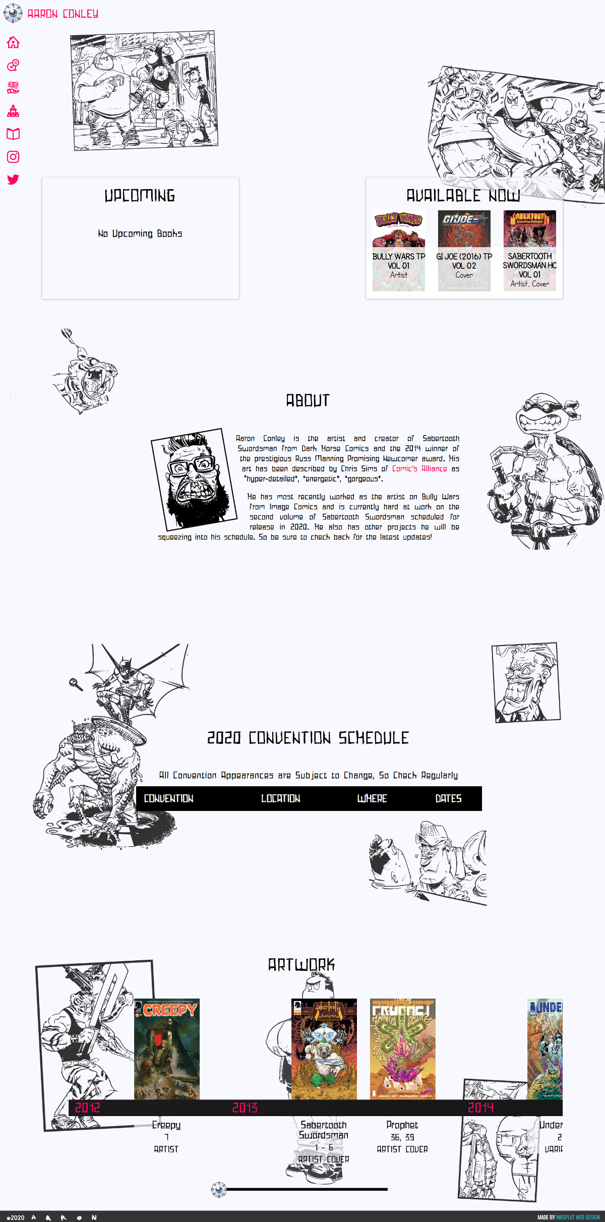 Comic book artist portfolio web design Dublin