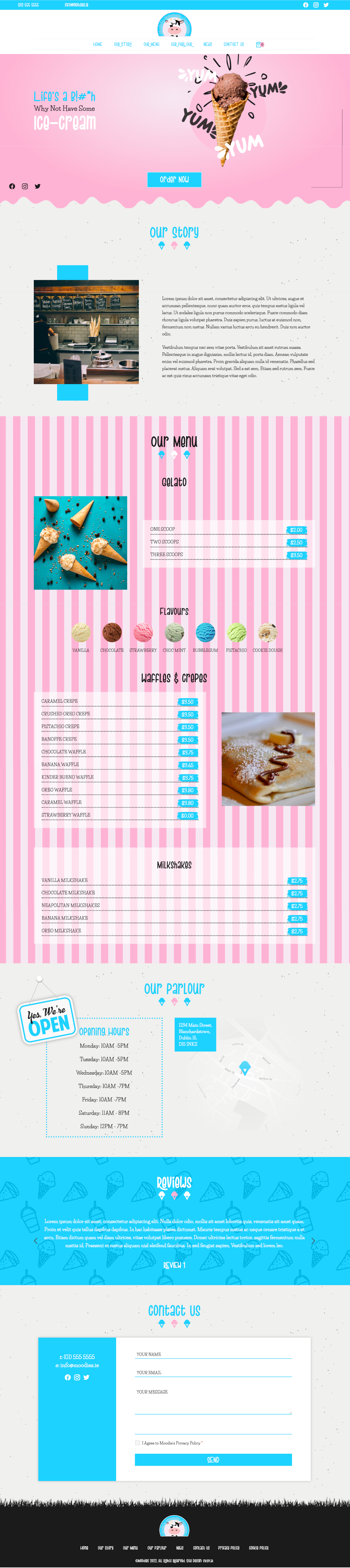 Ice-cream parlour web design Dublin