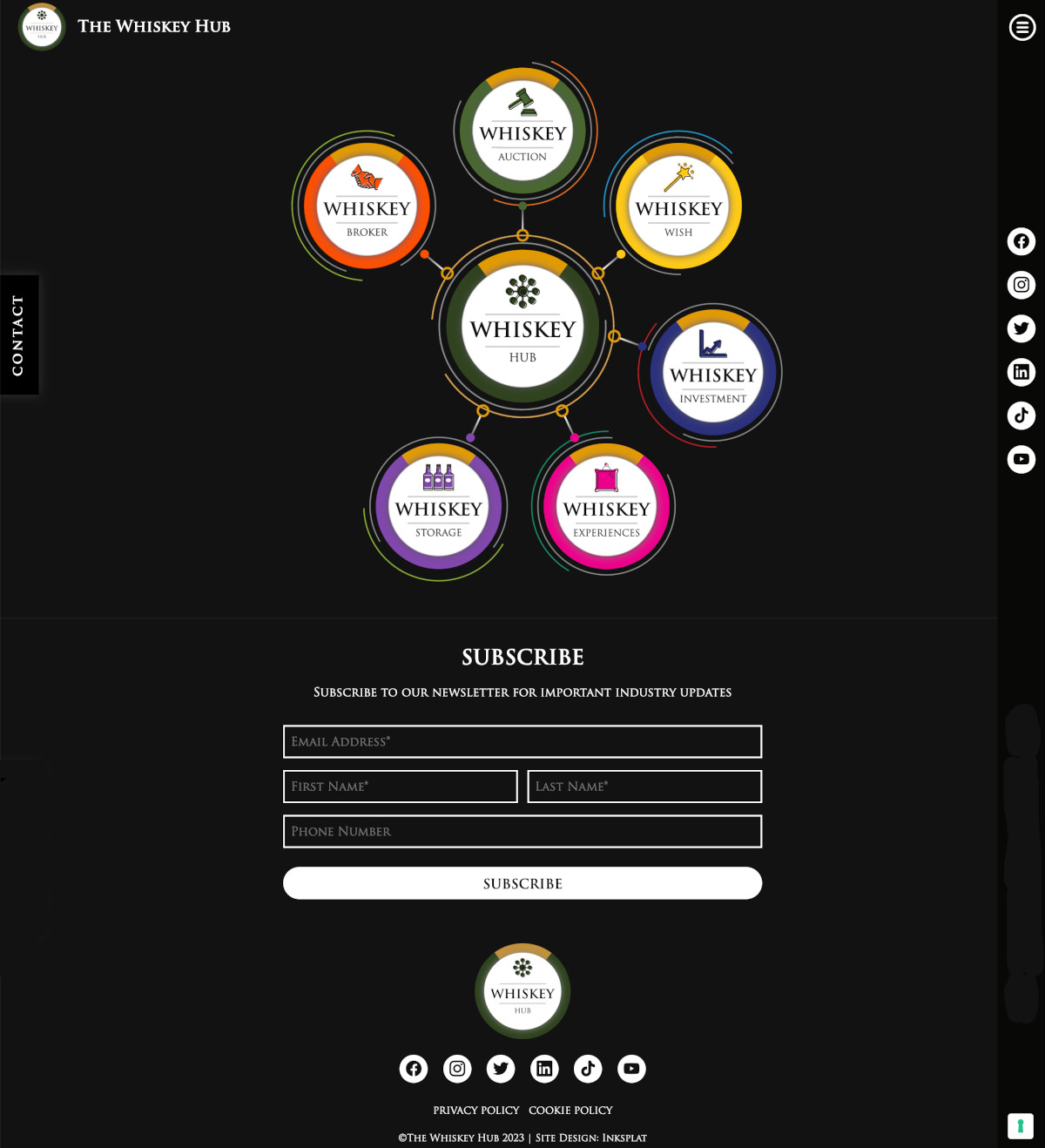 Whiskey Hub dynamic web design