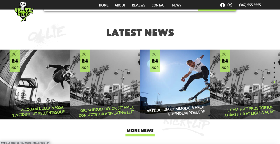 Skate store web design Dublin