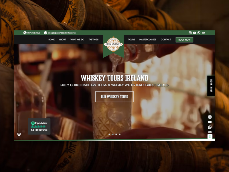 Whiskey tasting web design Dublin
