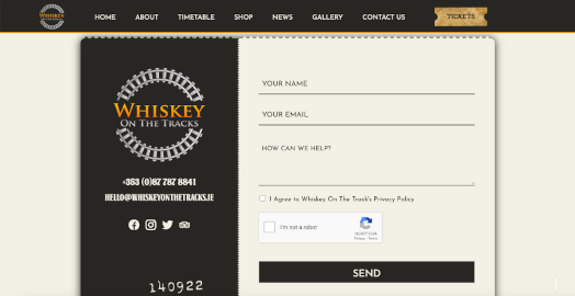 whiskey tasting web design