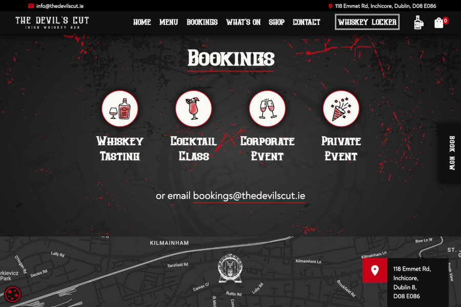 whiskey bar web design