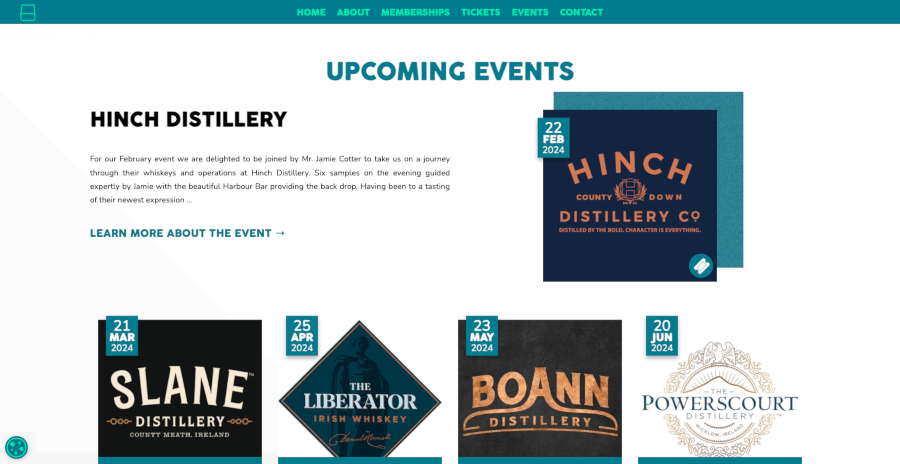 whiskey society web design