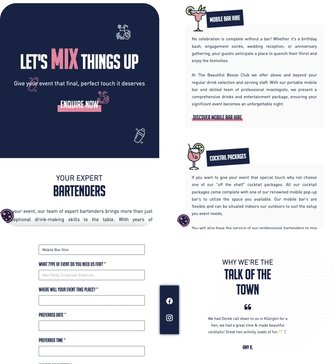 cocktail class web design