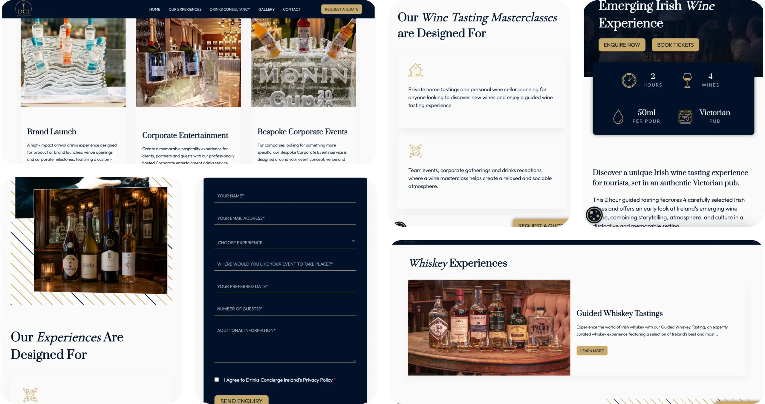 Drinks Concierge Ireland whiskey experience and event services webpage