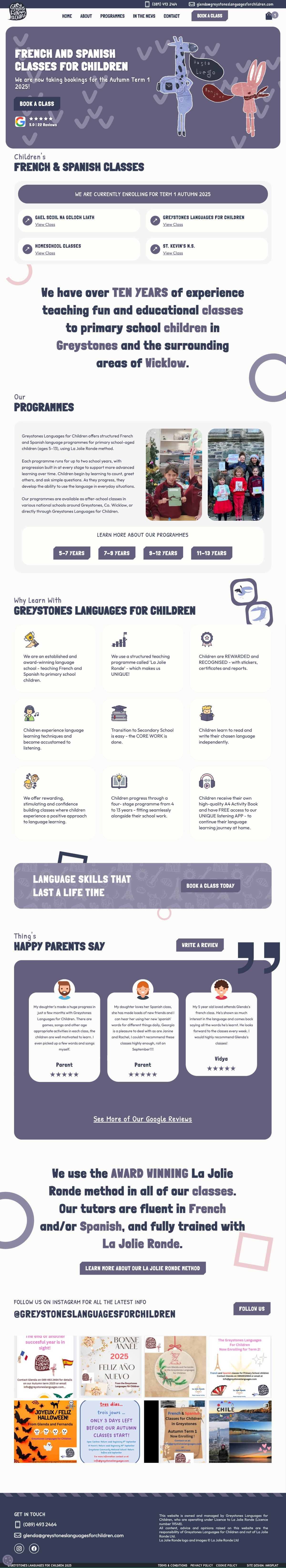 language school web design