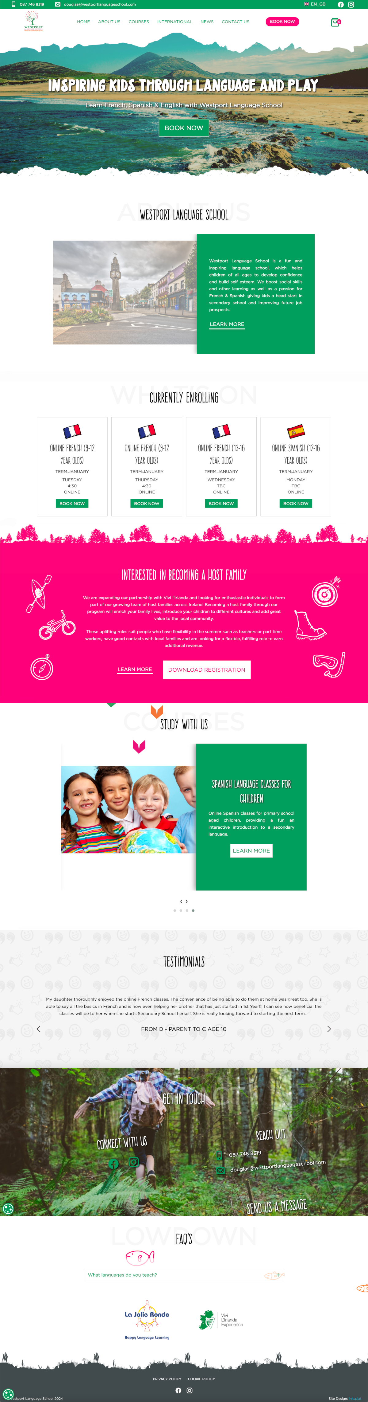 language school web design
