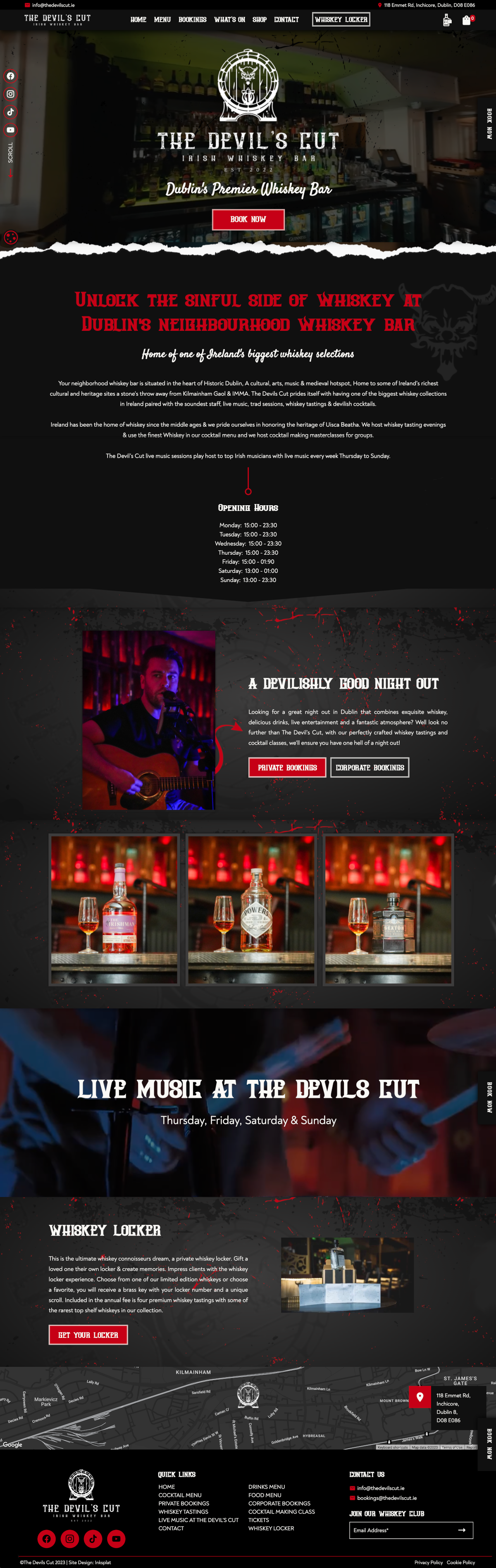 whiskey bar web design