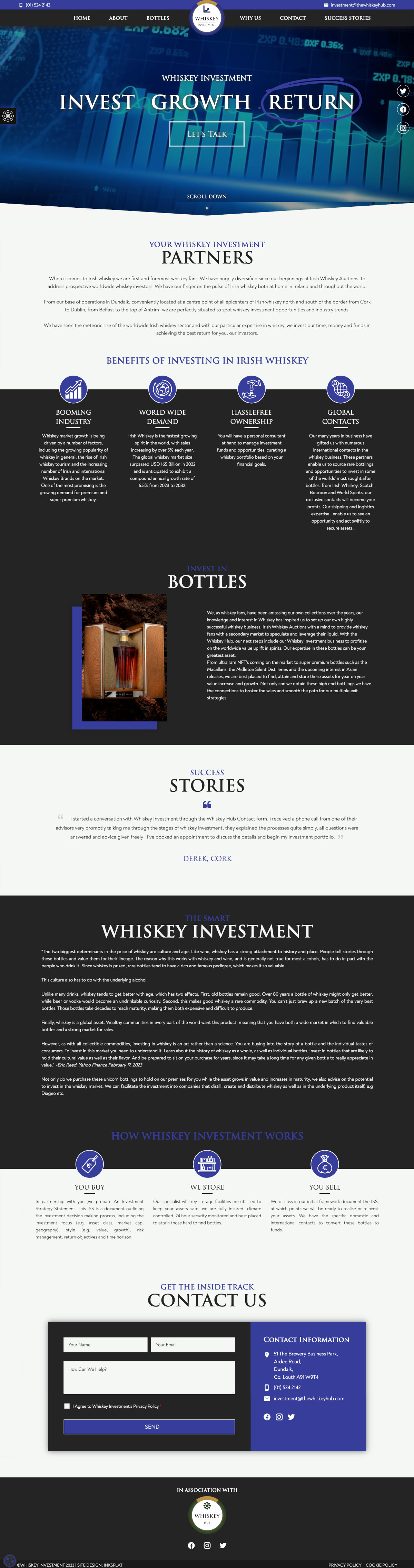 whiskey investment web design