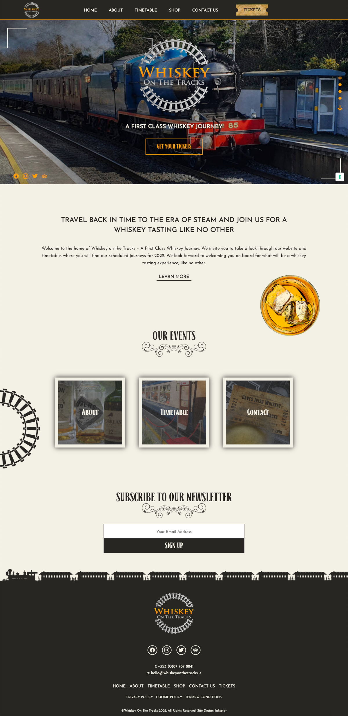 whiskey tasting web design
